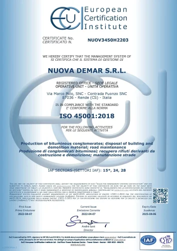 certificazione ISO 45001